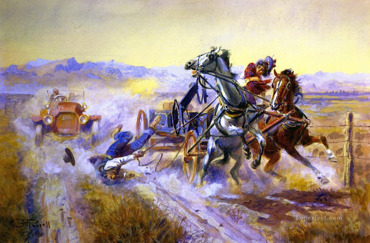an old story 1910 Charles Marion Russell Indiana cowboy Oil Paintings